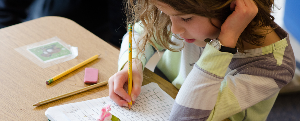 a student studying